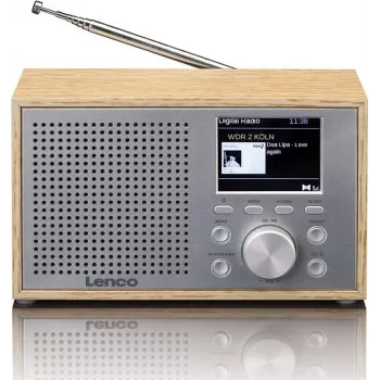 Stalinis DAB+/FM radijo imtuvas Lenco DAR-017 su Bluetooth ir mediniu korpusu