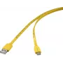 Renkforce USB kabelis USB 2.0 USB-C kištukas USB-A kištukas Geltonas Masinis spausdinimas metrinis (RF-6721076)