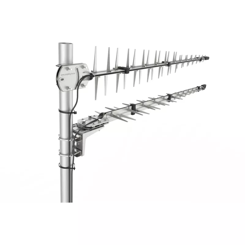 Poynting Antennas LTE/GSM stiebo antena A-LPDA-0092 sidabrinė SMA (M) LoRa Helium 11dbi Yagi/stiebo antena SMA vyriška 7m kabelis