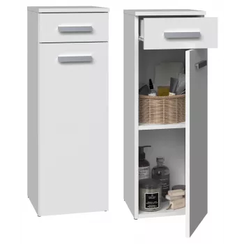 Pusiau kolona vonios kambariui su stalčiumi Top E Shop Nel 30×30×85 cm balta matinė