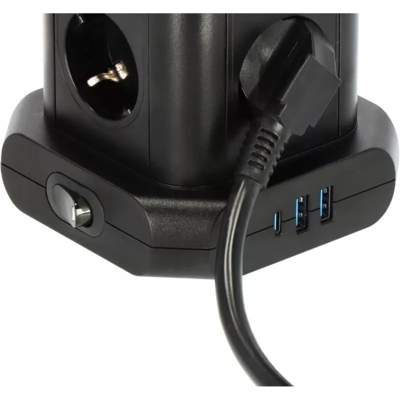 Maitinimo bokštas Brennenstuhl 1153560010 — 8 lizdai, 2×USB-A, 1×USB-C, juodas