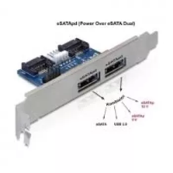 DeLOCK 61725 2x eSATAp 5V/12V lizdų laikiklis