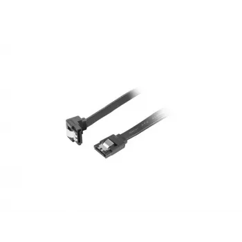 SATA III laidas LANBERG CA-SASA-13CU-0050-BK 0,5 m, SATA 7 kontaktų į 7 kontaktus, 6 Gbit/s, juodas