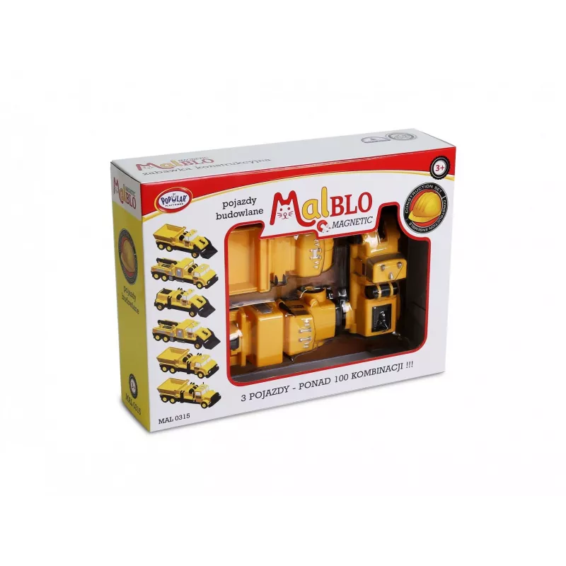 Transporto priemonių rinkinys Popular Playthings Mix or Match Vehicles Construction Black Yellow