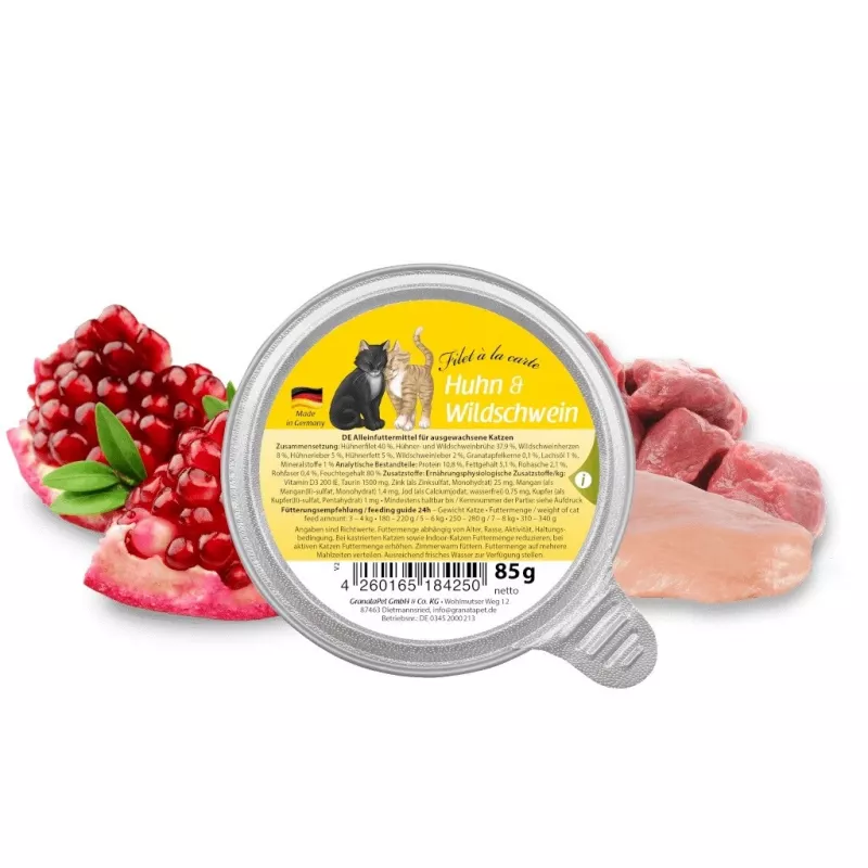 GRANATAPET Filet á la carte Vištiena su šernu – šlapias kačių ėdalas – 85g