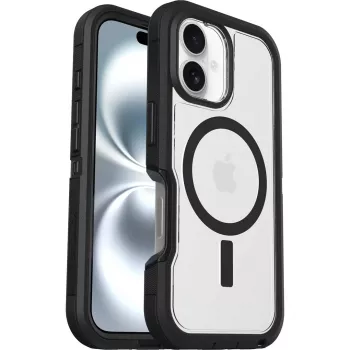 OtterBox Defender XT Dėklas, iPhone 16, Dark Side, skaidrus/juodas