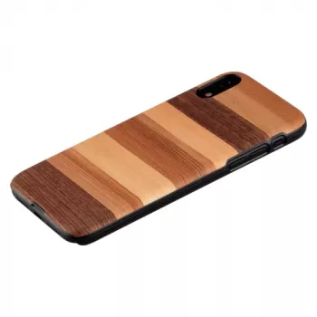Apsauginis dėklas iPhone XR man and wood su medžiu ir juodo smėlio apdaila
