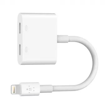 Belkin Lightning Audio + Charge RockStar kabelis, 11,5 cm, baltas (F8J198btWHT)