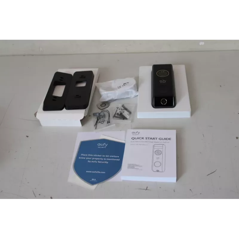 Vaizdo durų skambutis Eufy Doorbell 2 Pro T8213G11SO, juodas, atnaujintas (įbrėžimas viršuje)