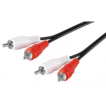 Goobay Stereo RCA kabelis 2x RCA | 50030 | 2 RCA kištukai (kairysis/dešinysis garsas) | 2 RCA kištukai (kairysis/dešinysis garsas)