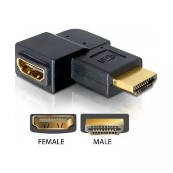 Adapteris HDMI kištukas į HDMI lizdą 90° į dešinę DeLOCK 65076