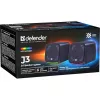 Garsiakalbiai PC DEFENDER J3 2.0 6W LED USB, 2×3W RMS, 90–20000 Hz, 3.5 mm, juodi