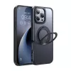 Apsauginis dėklas McDodo PC-4932 iPhone 16 Pro su integruotu stoveliu, juodas