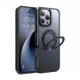 Apsauginis dėklas McDodo PC-4932 iPhone 16 Pro su integruotu stoveliu, juodas