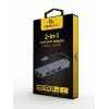 USB-C dokas nešiojamam kompiuteriui GEMBIRD A-CM-COMBO2-01 — USB 3.2 Gen 1 Type-C, 3× USB-A, 1× HDMI, pilka