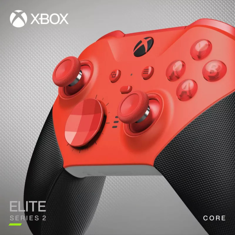 Microsoft Xbox Elite Wireless Series 2 – Core – belaidis žaidimų pultas – Bluetooth – raudonas – PC, Xbox Series S, Xbox Series X, Xbox One