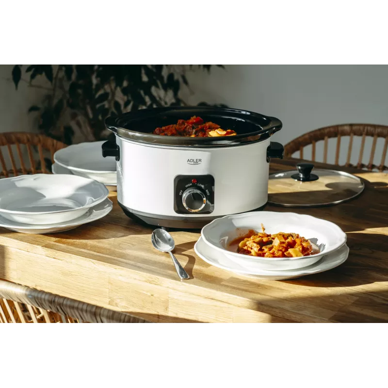 Adler AD 6413r Lėtai verdantis puodas, 5,8 l, Baltas