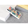 Apsauginis dėklas iKins iPhone XS / X mozaikinis baltas – kietas nugarėlė, dekoratyvus raštas