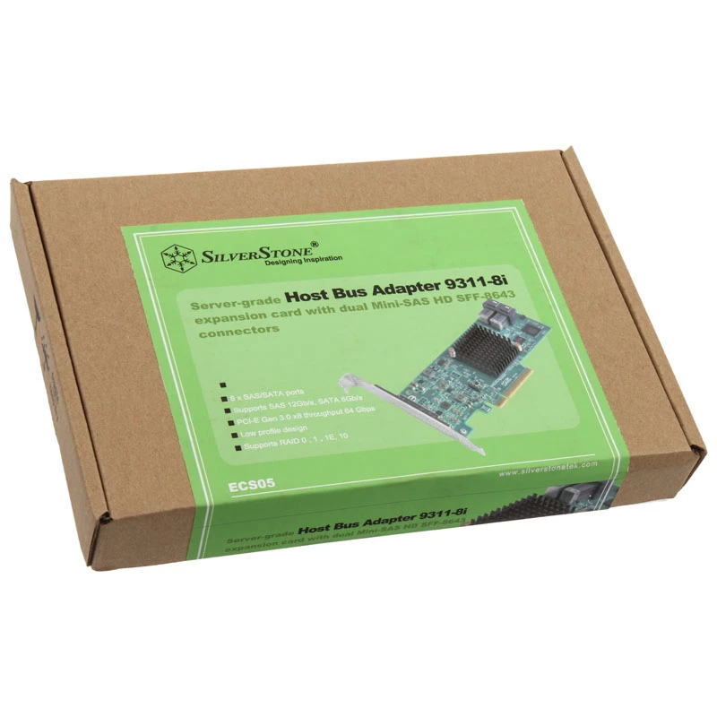 SilverStone SST-ECS05 RAID valdiklis PCIe x8 8x SAS/SATA (9311-8i)