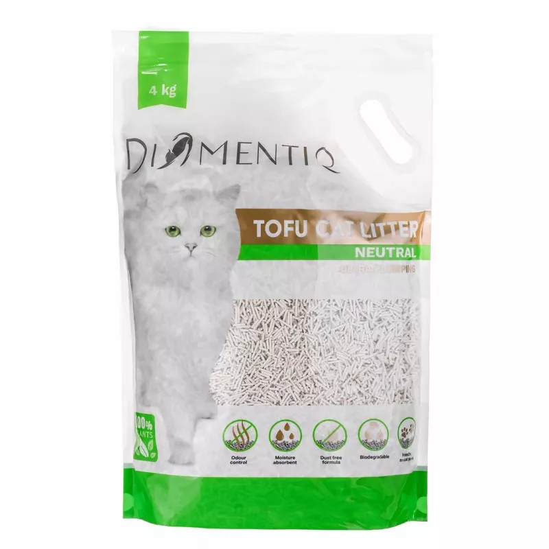 DIAMENTIQ Tofu Neutral Ultra clumping - augalinis kraikas - 4kg