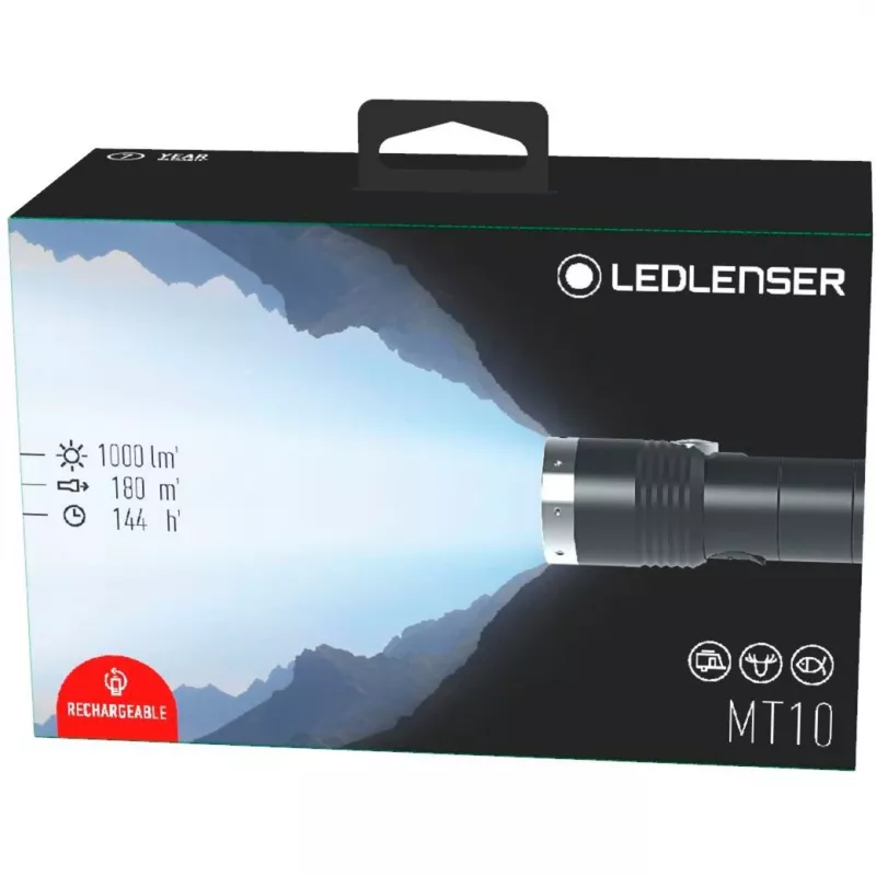 Rankinis žibintuvėlis Ledlenser MT10 juodas sidabrinis