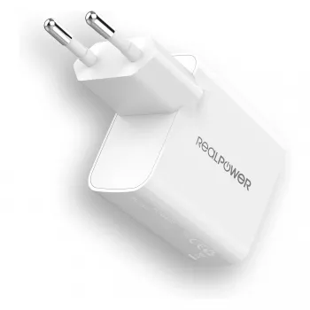 Kroviklis RealPower PC-20 Smartfon Planšetė Baltas