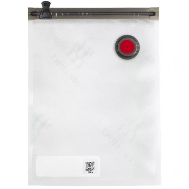 Vakuuminis indas ZWILLING 36807-007-0, plastikinis stačiakampis maisto indas, 1,1 l ir 2,3 l, sandariai užsidarantis dangtelis, išimamas, permatomas baltas