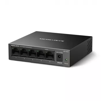 Mercusys MS105GS – stalinis jungiklis, 5 Gigabit prievadai, juodas