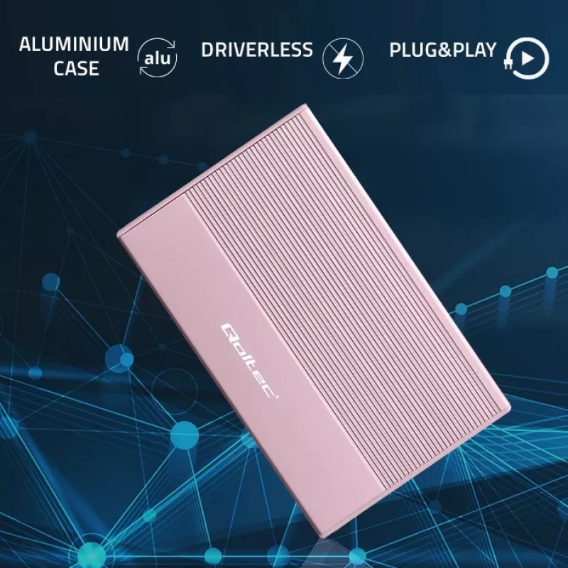 Korpusas 2,5 colio SSD/HDD diskui, SATA, USB 3.0, iki 2TB, QOLTEC