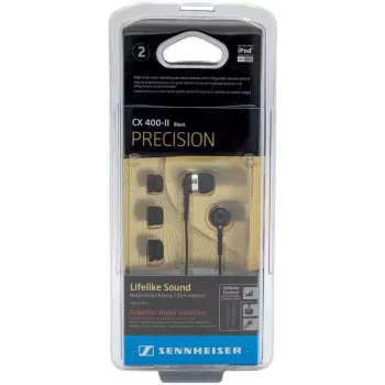 Ausinės į ausis Sennheiser CX 400-II juodos – laidinės ausinės su triukšmo izoliacija