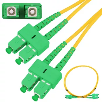 Extralink Patch Cord SC/APC-SC/APC, vienmodis, dupleksas, G657A, 3mm, 2m