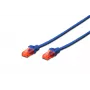 Tinklo laidas Digitus CAT 6 U/UTP RJ-45 Cat6 0,25 m mėlynas