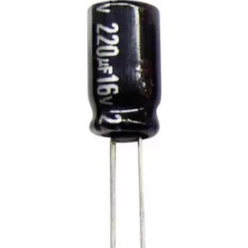 PANASONIC NHG-A 2,2M 63 - Elektrolitinis kondensatorius, radialinis, 2,2 mF, 63 V, RM 7,5, 1000 h, 105 °C, 20 % (ECA1JHG222)