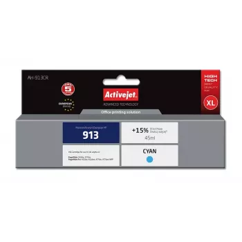 Activejet AH-913CR rašalo kasetė (HP 913 F6T77AE; Premium; 45 ml; žydra)