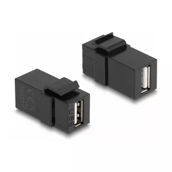 DeLOCK Keystone modulis USB 2.0 A lizdas - USB 2.0 A lizdas juodas