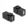 DeLOCK Keystone modulis USB 2.0 A lizdas - USB 2.0 A lizdas juodas