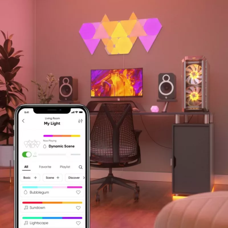 Nanoleaf Shapes TRIANGLE SMARTER KIT – 15 išmaniųjų LED plokščių rinkinys