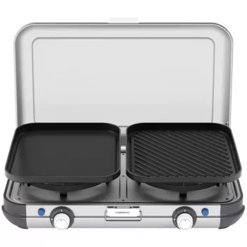Nešiojama kepsninė Campingaz 2213311 — 2 zonos, 5,4 kg, 490×350 mm, juoda/pilka/sidabrinė