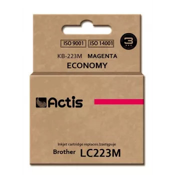Kasetė rašalinė ACTIS KB-223M suderinama su Brother LC223M, purpurinė, dažų pagrindu 10 ml, standartinė išeiga, vienetinis paketas