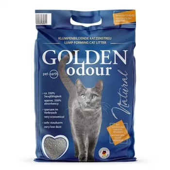 Kačių kraikas Golden Grey 7 kg – bekvapis molinis kraikas, besidulkinantis, šalinantis kvapus
