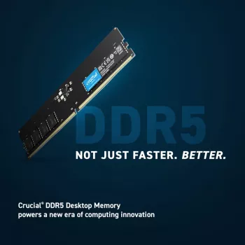 Crucial CT16G56C46U5 U-DIMM, 16GB, DDR5, 5600 Mhz, CL46, Black