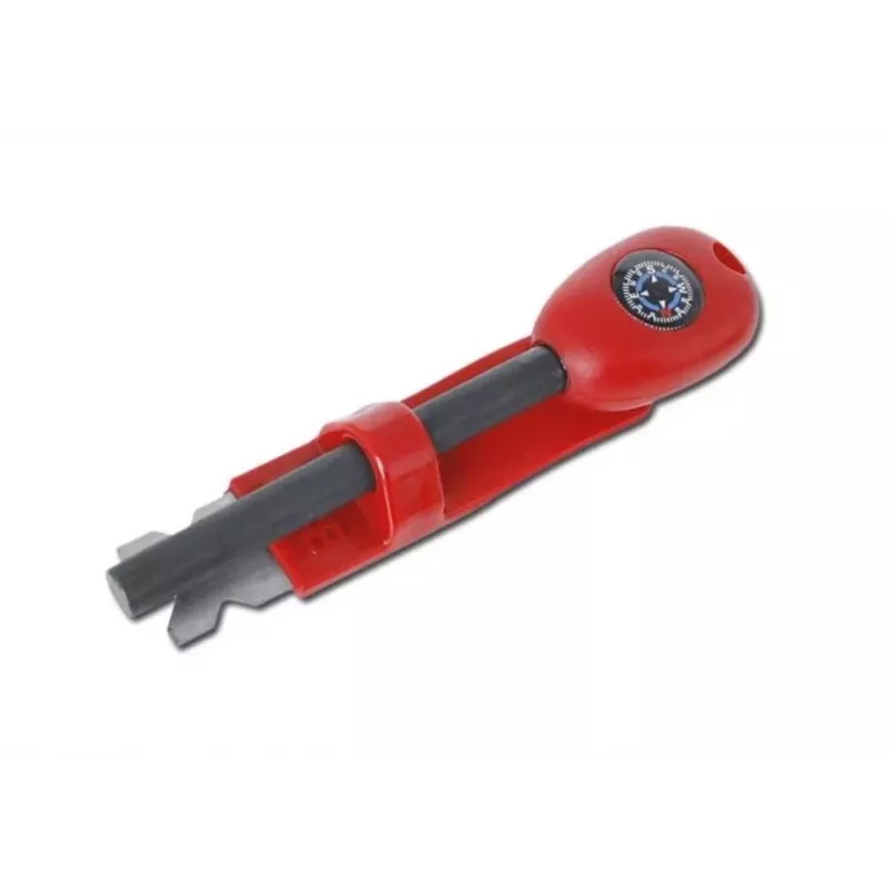 Išgyvenimo kompasas BCB CN340 – švytintis ciferblatas, plastikinė rankena, 110 mm, 47 g, raudonas