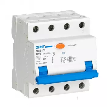 RCBO automatinis jungiklis Chint NB310L/3N 3P+N C32 30 mA apsauga nuo nuotėkio ir perkrovos