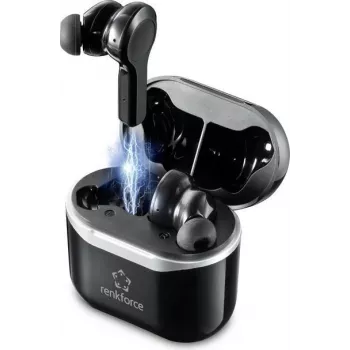 Renkforce RF-4599066 Belaidės ausinės Į ausį skambučiams/muzikai Bluetooth Juodos (RF-4599066)