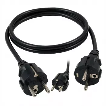 EFB-Elektronik maitinimo laidas su įžemintu kištuku 90° - C13 90°, juodas, 3,0 m, 3 x 1,00 mm²