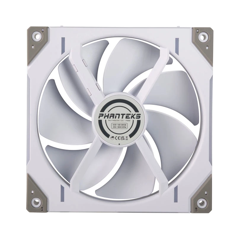 Phanteks D30-140 PWM Regular Airflow D-RGB baltas korpuso ventiliatorius 140 mm, 3 vnt.