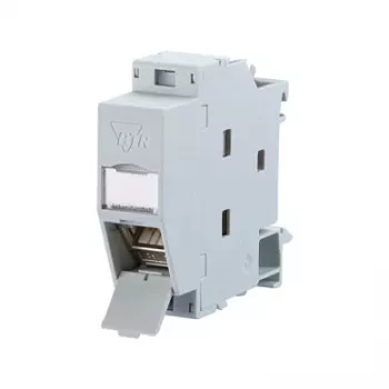 Metz Connect REGplus IP20 C6A modulis 180°M – DIN lizdas tvirtinimui ant bėgelio – RJ-45 – šviesiai pilka (130B117003-E)