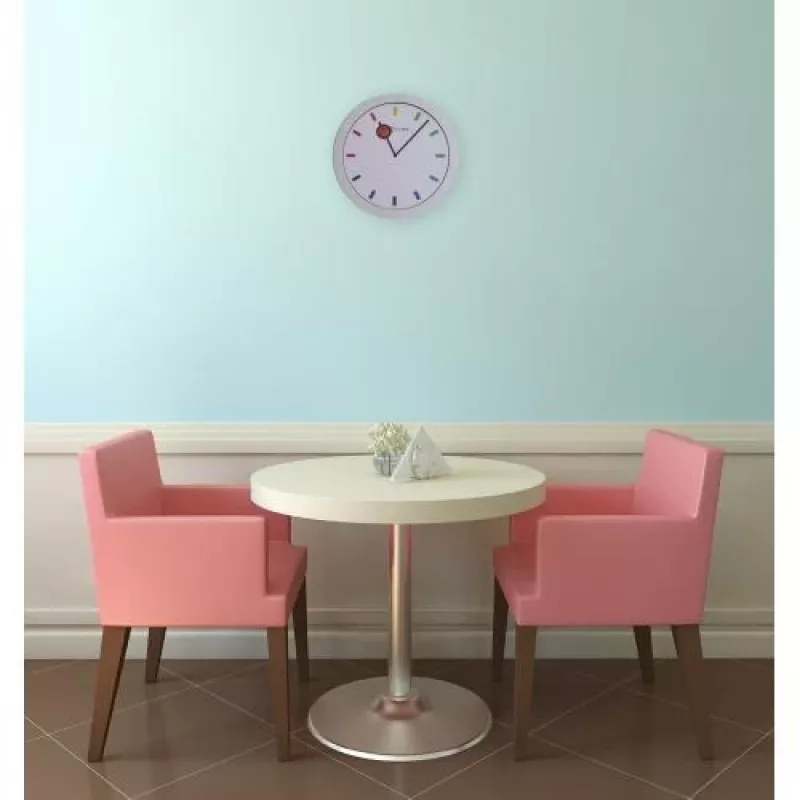 NeXtime klok 3048 Color Change sieninis laikrodis, Ø28 cm, baltas / įvairiaspalvis