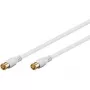 Wentronic Goobay SAT jungiamasis laidas, F-Quick, 100% ekranuotas, paauksuotas, baltas, 2,5 m - F kištukas (Quick) F kištukas (Quick) (62744)