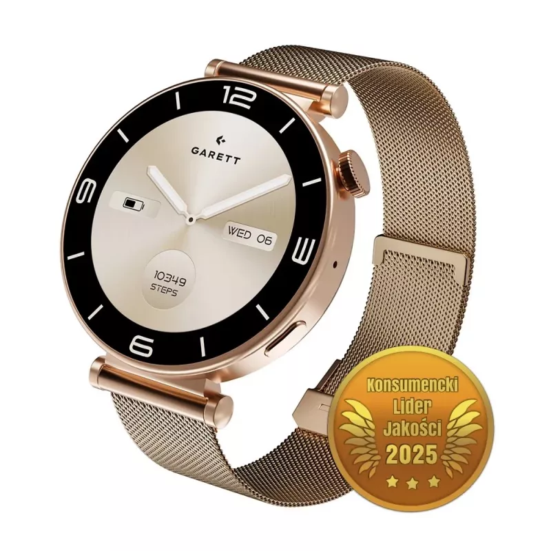 Išmanusis laikrodis Garett Rose Gold mesh